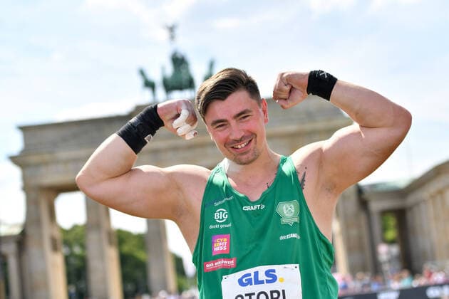 Sport Themen der Woche KW25 24.06.2022, xkaix, Leichtathletik Kugelstoßen Maenner, Deutsche Meisterschaften 2022 emspor, v.l. David Storl (SC DHfK Leipzig e.V.) Berlin