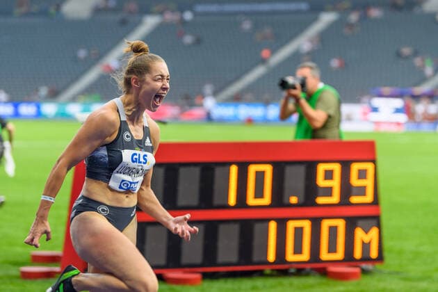 Sport Themen der Woche KW25 Deutsche Leichtathletik-Meisterschaften; Berlin, 25.06.2022 Gina Lueckenkemper (SCC Berlin), Deutsche Leichtathletik-Meisterschaften, 25.06.2022 Copyright: xBEAUTIFULxSPORTS PeterxWeberx