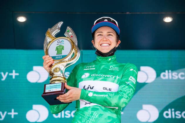 Bilder des Jahres 2022, Sport 07 Juli Sport Themen der Woche KW27 Kristen Faulkner Giro d Italia Donne 2022 Giro d Italia Donne 2022 Bergtrikot Maglia Verdefür Kristen Faulkner TEAM BIKEEXCHANGE - JAYCO