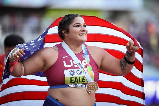 Bilder des Jahres 2022, Sport 07 Juli Sport Bilder des Tages World Athletics Championships Oregon 22; United States of America, 16.07.2022 Weltmeisterin im Kugelstossen, Chase EALEY (USA) am 16.07.22 im Hayward Field in Eugene an Tag 2 der World Athletics Championships Oregon22. Copyright: xBEAUTIFULxSPORTS AxelxKohringx
