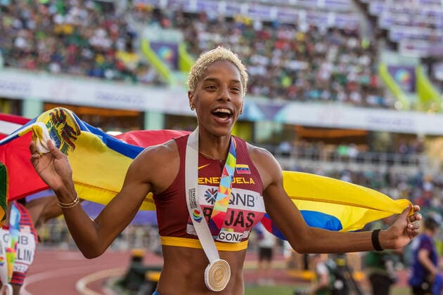 Bilder des Jahres 2022, Sport 07 Juli Sport Themen der Woche KW29 Sport Bilder des Tages World Athletics Championships Oregon 22; United States of America, 18.07.2022 Yulimar ROJAS of VENEZUELA (VEN) wins gold in the womens triple jump at the World Athletics Championships Oregon 22 in Eugene, on Monday, July 18, 2022 Copyright: xBEAUTIFULxSPORTS OlafxRellischx