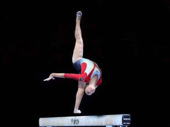 Bilder des Jahres 2022, Sport 08 August Sport Themen der Woche KW32 Emma Leonie Malewski am Schwebebalken beim Geräteturnen der Munich European Championships 22 am 14.08.2022 München Olympiahalle Bayern Deutschland