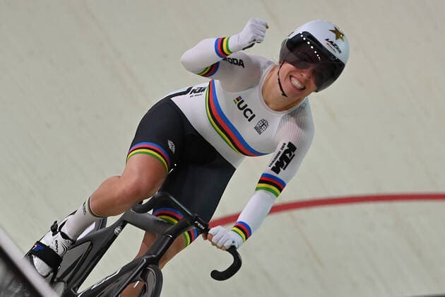 Bilder des Jahres 2022, Sport 08 August Sport Themen der Woche KW33 Sport Bilder des Tages Emma HINZE (GER), Jubel,Freude,Begeisterung, Aktion, Semifinale, Track cycling, Rad, Radsport, Bahnrad, Bahn Women s Sprint,Bahnrad,Radsport,Sprint der Frauen. European Championships Muenchen 2022 am 15.08.2022 Messe Muenchen