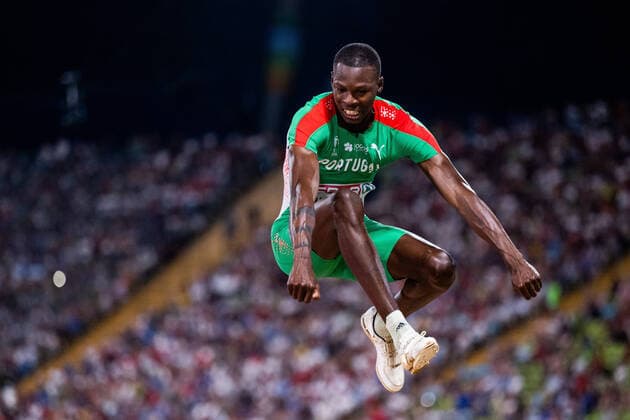 Bilder des Jahres 2022, Sport 08 August Sport Themen der Woche KW33 Sport Bilder des Tages 220817 Pedro Pichardo of Portugal competes in men?s triple jump final during day 7 of the European Championships on August 17, 2022 in Munich. Photo: Mathias Bergeld BILDBYRAN kod MB VG0336 friidrott athletics friidrett europamästerskap em em 2022 european championships munich 2022 munchen-em day 7 bbeng portugal triple jump tresteg Copyright: MATHIASxBERGELD BB220817MB205