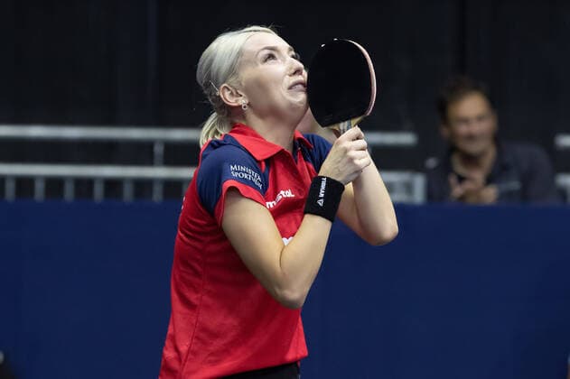 Bilder des Jahres 2022, Sport 08 August Sport Themen der Woche KW33 Sport Bilder des Tages Tischtennis Europameisterschaften Großer Jubel und Freudentränen bei Bernadette Szocs (Rumänien) nach ihrem Sieg gegen Xia Lian Ni (Luxemburg). Tischtennis Europameisterschaften als Teil der European Championships vom 13. bis 21. August in München., München Bayern Deutschland Rudi-Sedlmayer-Halle