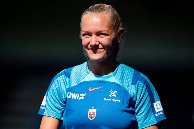 220901 Frida Maanum of the Norwegian women s national football team during a training session on September 1, 2022 in Leuven. Photo: Vegard Grott BILDBYRAN kod VG VG0346 bbeng fotboll football soccer fotball vm-kval kval fifa women s world cup qualifier qualifier träning practice training trening norge norway brussel belgia belgium dam Copyright: VEGARDxGRoTT BB220901VG011