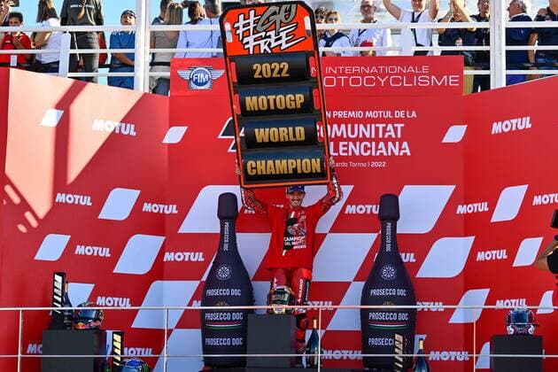 Bilder des Jahres, Sport 11 November Sport Themen der Woche KW44 Sport Bilder des Tages Races of Motul Grand Prix of Comunitat Valenciana of MotoGP at Ricardo Tormo Circuit. November 06, 2022 In picture: Bagnaia Carreras del Gran Premio de MotoGP de la Comunidad Valenciana en el Circuito Ricardo Tormo. 06 de Noviembre de 2022 POOL MotoGP.com Cordon Press Images will be for editorial use only. Mandatory credit: MotoGP.com Cordon Press