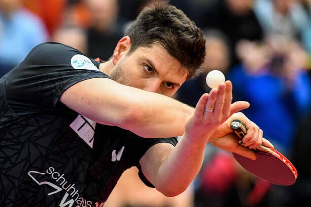 Bilder des Jahres, Sport 11 November Sport Themen der Woche KW45 Sport Bilder des Tages GER, ETTU Champions League, TTC Neu-Ulm vs K.S. Dekorglass Dzialdowo 13.11.2022, Sporthalle der Hermann-Köhl-Schule, Pfaffenhofen, GER, ETTU Champions League, TTC Neu-Ulm vs K.S. Dekorglass Dzialdowo, im Bild Dimitrij Ovtcharov (Neu-Ulm)