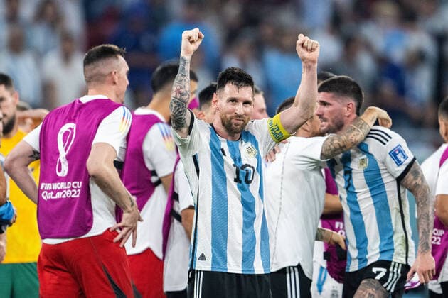 Bilder des Jahres, Sport 12 Dezember Sport Themen der Woche KW48 Sport Bilder des Tages 221203 Lionel Messi of Argentina celebrates after the FIFA World Cup, WM, Weltmeisterschaft, Fussball 2022 round of 16 football match between Argentina and Australia on December 3, 2022 in Doha. Photo: Joel Marklund BILDBYRAN kod JM JM0401 bbeng fotboll football soccer fotball vm fotbolls-vm fotball-vm fotbolls-vm 2022 fifa world cup 2022 attondelsfinal round of 16 argentina australien australia jubel Copyright: JOELxMARKLUND BB221203JM063
