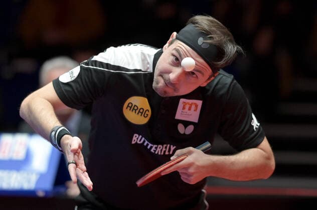 Bilder des Jahres 2022, Sport 12 Dezember Sport Themen der Woche KW50 Sport Bilder des Tages TTCL Borussia Düsseldorf - Bogoria Grodzisk am 16.12. 2022 im ARAG CenterCourt in Düsseldorf Timo Boll ( Düsseldorf )