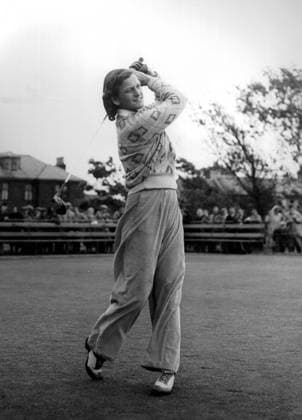 Mildred Didrikson Mrs Mildred Zaharias ( Babe ) Didrikson, makes a typical swing during one of the matches which culminated in her winning the British Women s Golf Championship, at Gullane, East Lothian. 13th June 1947. Great Britain  Copyright: xTopFotox 0063361