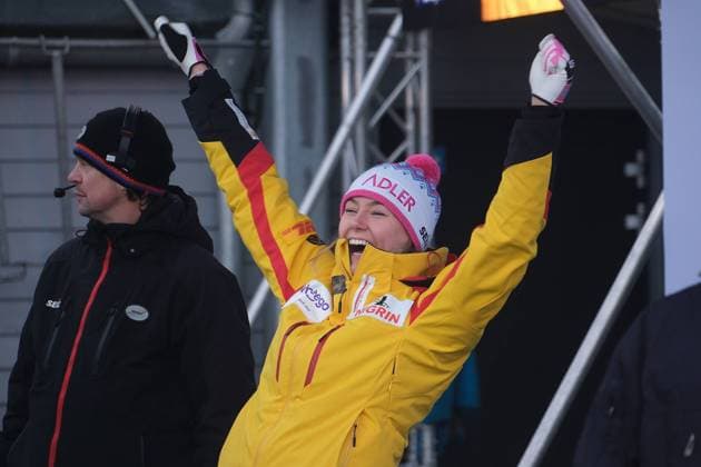 Bilder des Jahres 2023, Sport 01 Januar Sport Themen der Woche KW01 07.01.2023 xkhx VELTINS-EisArena Winterberg BMW IBSF BOB & SKELETON WELTCUP WINTERBERG Monobob Damen Freude und Jubel bei der Siegerin auf ihrer Heimbahn Laura Nolte (GER)
