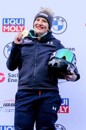 Bilder des Jahres 2023, Sport 01 Januar Sport Themen der Woche KW02 IBSF Weltcup Bob+Skeleton in Altenberg am 14.01.2023. Monobob Damen. Siegerehrung. 1. Platz: Kaillie Humphries (USA).