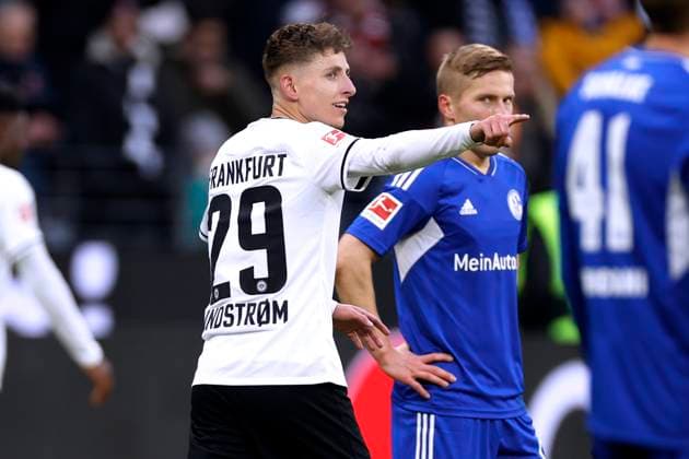 LINDSTROEM Jesper Team Eintracht Frankfurt jubelt nach seinem Tor zum 1 : 0 Bundesliga DFL Saison 2022 - 2023 BL Spiel Eintracht Frankfurt - FC Schalke 04 3 : 0 am 21. 01. 2023 in Frankfurt DFL REGULATIONS PROHIBIT ANY USE OF PHOTOGRAPHS as IMAGE SEQUENCES and or QUASI-VIDEO Copyright: xLacixPerenyix
