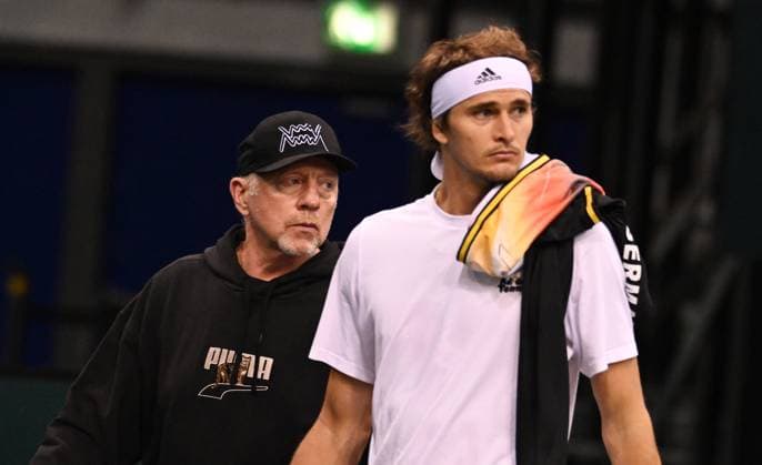 Bilder des Jahres 2023, Sport 02 Februar Sport Themen der Woche KW05 Sport Bilder des Tages 2023 Davis Cup Qualifiers Trier , Germany Germany vs Switzerland Alexander Zverev (GER) , Boris Becker (GER)