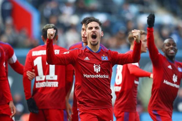 Bilder des Jahres 2023, Sport 02 Februar Sport Themen der Woche KW05 Sport Bilder des Tages 05.02.2023, xtgx, Fussball 2. Bundesliga, FC Hansa Rostock - Hamburger SV emspor, v.l. Ludovit Reis (HSV, 14) Jubel, Torjubel, jubelt ueber das Tor, celebrate the goal, celebration (DFL DFB REGULATIONS PROHIBIT ANY USE OF PHOTOGRAPHS as IMAGE SEQUENCES and or QUASI-VIDEO) Rostock
