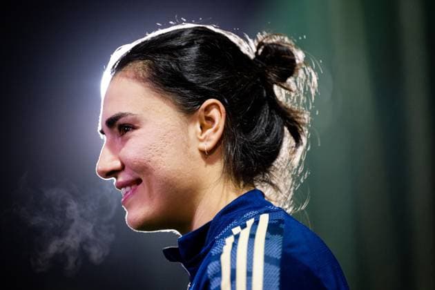 230213 Goalkeeper Zecira Musovic of the Swedish women s national football team of the Swedish women s national football team after a training session on February 13, 2023 in Marbella. Photo: Ludvig Thunman BILDBYRAN kod LT LT0493 fotboll football soccer fotball träning practice training sverige sweden dam bbeng Copyright: LUDVIGxTHUNMAN BB230213LT100