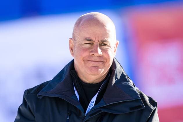 230219 Johan Eliasch, president of the International Ski Federation, at the medal ceremony for men s slalom during day 14 of the 2023 FIS Alpine World Ski Championships on February 19, 2023 in Courchevel. Photo: Joel Marklund BILDBYRAN kod JM JM0429 bbeng alpint alpine skiing 2023 fis alpine world ski championships alpina vm vm alpina vm 2023 slalom slalam FIS ordförande Copyright: JOELxMARKLUND BB230219JM077