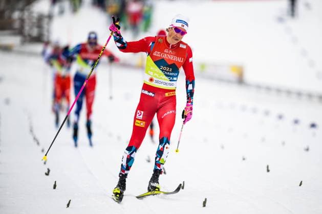 Bilder des Jahres 2023, Sport 02 Februar Sport Themen der Woche KW08 Sport Bilder des Tages 230223 Johannes Hosflot Klaebo of Norway celebrates after competing in the Men s Cross Country Skiing Sprint final during the FIS Nordic Ski World Championships on February 23, 2023 in Planica. Photo: Petter Arvidson BILDBYRAN kod PA PA0517 skidor cross-country skiing langrenn skid-vm 2023 fis nordic ski world championships bbeng fis nordic world ski championships vm ski-vm sprint qualification jubel Copyright: PETTERxARVIDSON BB230223PA208