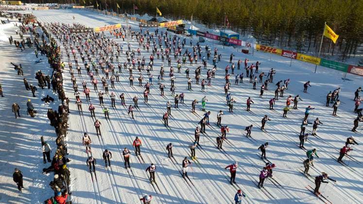 Bilder des Jahres 2023, Sport 02 Februar Sport Themen der Woche KW08 Sport Bilder des Tages OXBERG 20220226 Starten, led tva, av i Tjejvasan i Oxberg. OXBERG Sverige x9110x Copyright: xUlfxPalmx xTTx TJEJVASAN 2023