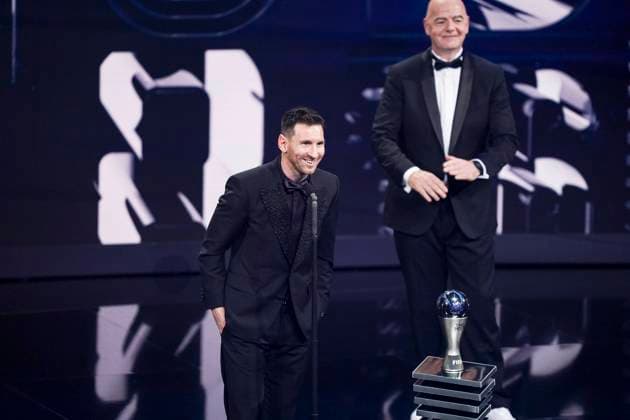 Bilder des Jahres 2023, Sport 02 Februar Sport Themen der Woche KW09 Paris, France, February 27th 2023: Lionel Messi wins The Best Men?s Player at The Best FIFA Football Awards 2022 at Salle Pleyel in Paris, France. (Daniela Porcelli SPP) Copyright: xDanielaxPorcellix xSPPx spp-en-DaPoSp-djp270223-102192