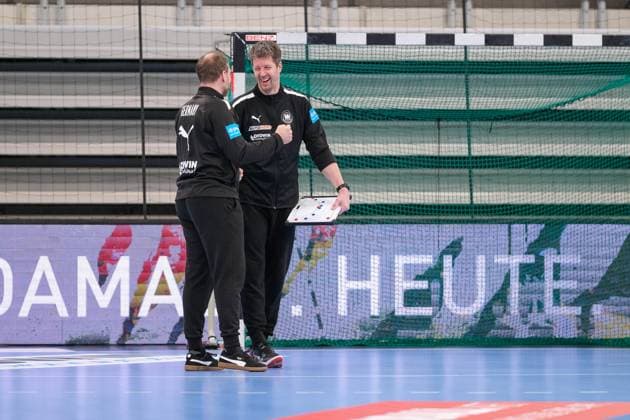 Markus Gaugisch (Deutschland, Bundestrainer) und Mattias Andersson (Deutschland, Torwarttrainer) , Deutschland vs. Polen, Handball, Frauen, Laenderspiel, 05.03.2023, Deutschland vs. Polen, Handball, Laenderspiel, Frauen, 05.03.2023, Heidelberg Copyright: xEibner-Pressefotox EP_EER