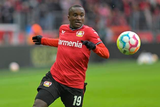 Moussa Diaby ( 19, Bayer 04 Leverkusen) Aktion . Einzelbild . Freisteller . 05.03.2023 Fussball Byer 04 Leverkusen vs Hertha BSC, BayArena, Leverkusen, DFB DFL REGULATIONS PROHIBIT ANY USE OF PHOTOGRAPHS AS IMAGE SEQUENCES AND OR QUASI-VIDEO NRW Germany