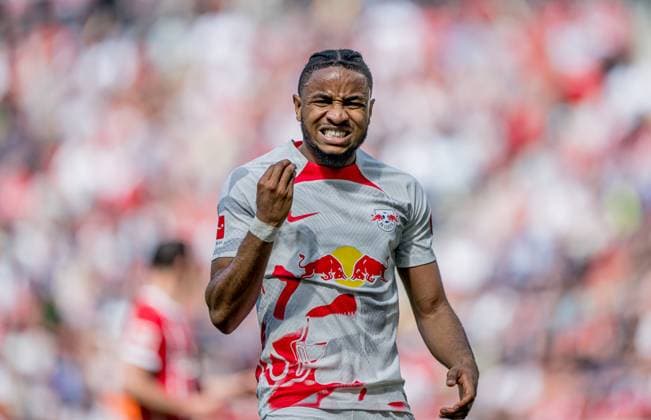 Leipzigs Christopher Nkunku. Fussball 1. Bundesliga, 31. Spieltag: SC Freiburg - RB Leipzig 0:1. 6. Mai 2023: Freiburg, Europa-Park Stadion. SC Freiburg - RB Leipzig 0:1