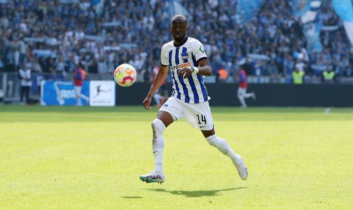 Dodi Lukebakio Einzelbild Freisteller Aktion Fußball Fussball DFL Bundesliga Herren 33.Spieltag Saison 2022 2023 20.05.2023 Hertha BSC Berlin vs. VfL Bochum DFL regulations prohibit any use of photographs as image sequences and or quasi-video
