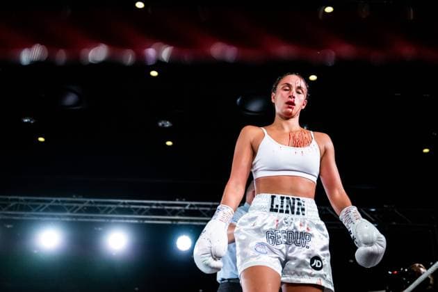 Bilder des Jahres 2023, Sport 05 Mai Sport Themen der Woche KW21 230527 Linn Sandström of Sweden looks dejected in the Women?s Super Flyweight WBA Interim Title fight during the boxing gala ABP Fight Night 9, on May 27, 2023 in Malmö. Photo: Petter Arvidson BILDBYRAN kod PA PA0578 boxning boxing boksing abp fight night 9 malmö bbeng depp Copyright: PETTERxARVIDSON BB230527PA129