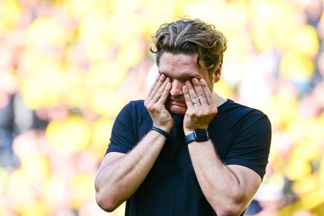 Bilder des Jahres 2023, Sport 05 Mai Sport Themen der Woche KW21 Sport Bilder des Tages Cheftrainer Edin Terzic (Borussia Dortmund) enttaeuscht, Borussia Dortmund vs. 1. FSV Mainz 05, Fussball, 1. Bundesliga, 34. Spieltag, 27.05.2023 DFB regulations prohibit any use of photographs as image sequences and or quasi-video Dortmund Nordrhein-Westfalen Deutschland