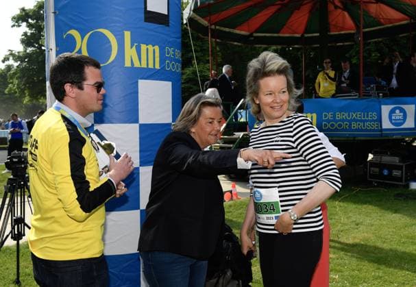 Queen Mathilde of Belgium pictured during the 43th edition of the 20 km door Brussel - 20 km de Bruxelles running event, Sunday 28 May 2023 in Brussels. JOHNxTHYS  x68049896x