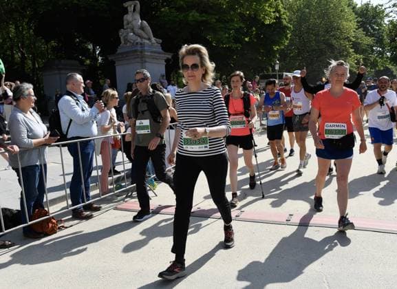 Queen Mathilde of Belgium pictured during the 43th edition of the 20 km door Brussel - 20 km de Bruxelles running event, Sunday 28 May 2023 in Brussels. JOHNxTHYS  x68050022x