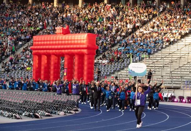 Bilder des Jahres 2023, Sport 06 Juni Sport Themen der Woche KW24 Sport Bilder des Tages Special Olympics 2023 (Tag 1), Eröffnungsfeier im Berliner Olympiastadion, im Bild: Einlauf Griechenland, 17.06. 2023, Copyright: xSebastianxRäppold MatthiasxKochx