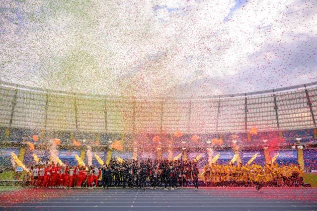 Bilder des Jahres 2023, Sport 06 Juni Sport Themen der Woche KW25 Sport Bilder des Tages 230625 Winning teams of the team athletics during day 4 of the Europaspiele on June 25, 2023 in Katowice. Teams of Poland, Italy and Germany. Photo: Jesper Zerman BILDBYRAN COP 234 JZ0383 friidrott athletics friidrett europeiska spelen 2023 european games 2023 europeiska spelen european games 4 bbeng Copyright: JESPERxZERMAN BB230625JZ135
