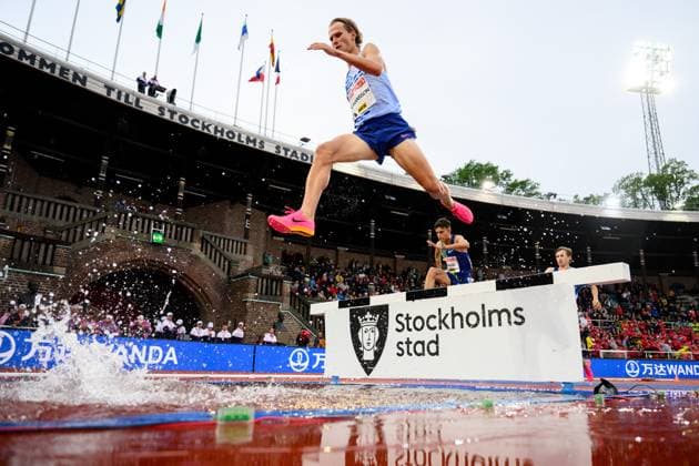 230702 Vidar Johansson of Sweden competes in men s 3000 m steeplechase during Bauhaus-galan, part of the Diamond League series, on July 2, 2023 in Stockholm. Photo: Joel Marklund BILDBYRAN kod JM JM0496 bbeng friidrott athletics friidrett diamond league bauhaus-galan stockholm sverige steeplechase Copyright: JOELxMARKLUND BB230702JM061