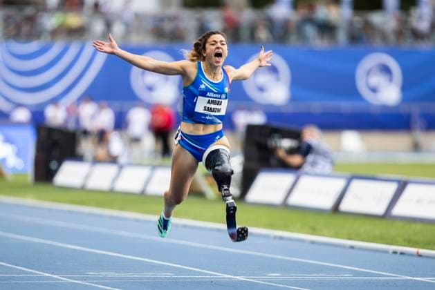 Bilder des Jahres 2023, Sport 07 Juli Sport Themen der Woche KW28 Paris, Stade Charlety, 13.07.23: Ambra Sabatini of italy with a new world record 13.98 sec over 100m run during the para athletic world championships 2023.