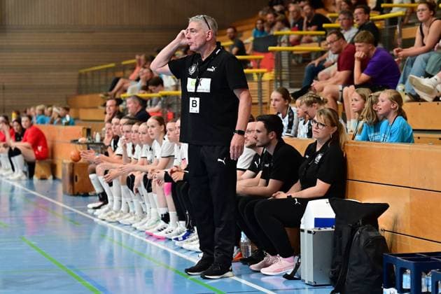 Handball I Juniorinnen I 27. Handball Days Lübeck I Nations-Cup I Deutschland wU17 - Schweiz wU18 I 14.07.2023 Nahaufnahme, Einzelfoto, Freisteller, Portrait, Porträt, Einzelbild, Einzelfoto, Körper: Gino Smits (Deutschland wU17) Lübeck Hansehalle Schleswig-Holstein Deutschland Copyright: xLobeca WolfxGebhardtx