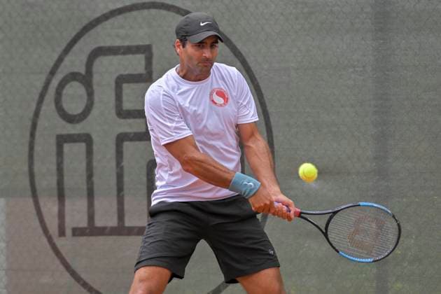 Benjamin Hassan GER 16.07.2023 Tennis 1. Bundesliga Herren, TC Bredeney 1 vs Kurhaus Lambertz Aachen 1, Tennis Club Bredeney, Essen, NRW Germany
