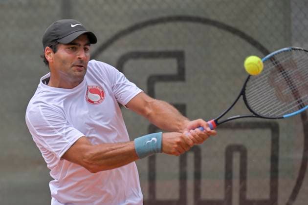 Benjamin Hassan GER 16.07.2023 Tennis 1. Bundesliga Herren, TC Bredeney 1 vs Kurhaus Lambertz Aachen 1, Tennis Club Bredeney, Essen, NRW Germany