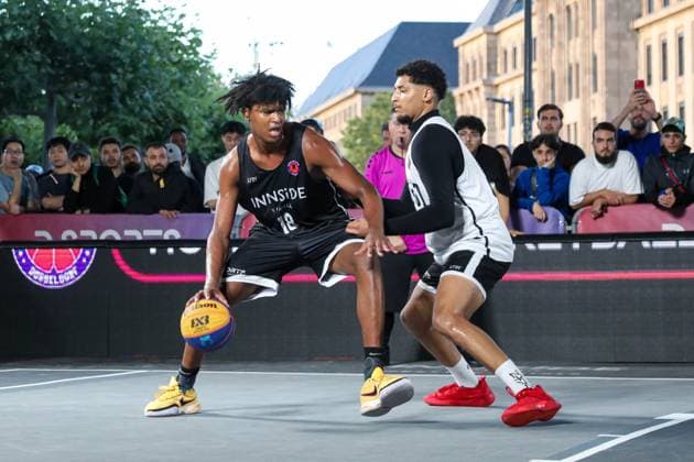 Bilder des Jahres 2023, Sport 08 August Sport Themen der Woche KW32 INNSiDE 3x3 CIRCUS Düsseldorf; 12.08.2023 Hannover (schwarze Trikots) gewinnen das Finale gegen Bamberg; INNSiDE 3x3 CIRCUS Düsseldorf am 12.08.2023, Düsseldorf. Copyright: xBEAUTIFULxSPORTS KennyxBeelex
