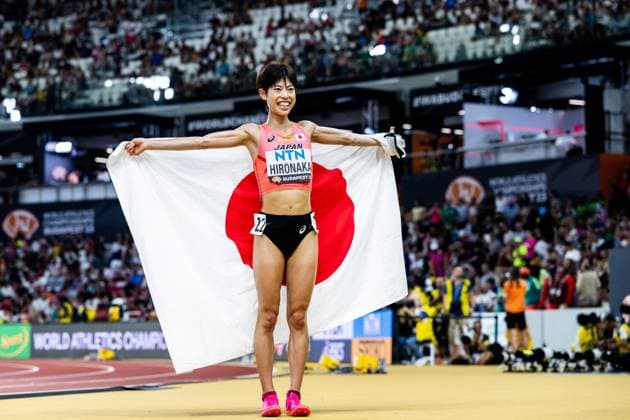 Bilder des Jahres 2023, Sport 08 August Sport Themen der Woche KW33 230819 Ririka Hironaka of Japan celebrates after competing in women s 10000 meters final during day 1 of the 2023 World Athletics Championships on August 19, 2023 in Budapest. Photo: Vegard Grott BILDBYRAN kod VG JM0515 bbeng friidrott athletics friidrett 2023 world athletics championships world athletics championships budapest23 friidrotts-vm friidretts-vm vm jubel Copyright: VEGARDxGRoTT BB230819VG118