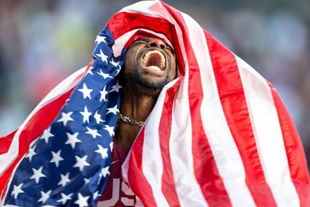 Bilder des Jahres 2023, Sport 08 August Sport Themen der Woche KW33 Sport Bilder des Tages World Athletics Championships Budapest 23; Hungary, 20.08.2023 Noah LYLES of UNITED STATES (USA) wins the gold medal in the mens 100 m at the World Athletics Championships Budapest 23 in Budapest, National Athletics Centre, on Sunday, 20. August 2023 Copyright: xBEAUTIFULxSPORTS TobiasxLacknerx