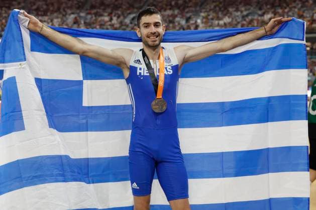 Miltiadis Tentoglu of Greece celebrates after winning the long jump of the World Athletics Championships in in Budapest, Hungary, 24 August 2023 World Athletics Championships Budapest 2023 - Day 6 !ACHTUNG: NUR REDAKTIONELLE NUTZUNG!  Copyright: xJavierxEtxezarretax GRAF002 20230824-55011760944_1