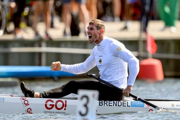 Bilder des Jahres 2023, Sport 08 August Sport Themen der Woche KW34 Sport Bilder des Tages Jubel Sebastian BRENDEL (GER 3.Platz) Finale C1 M 1000, am 26.08.2023 Kanu Rennsport Weltmeisterschaften, vom 23.08.- 27.08.2023 in Duisburg Deutschland. Â