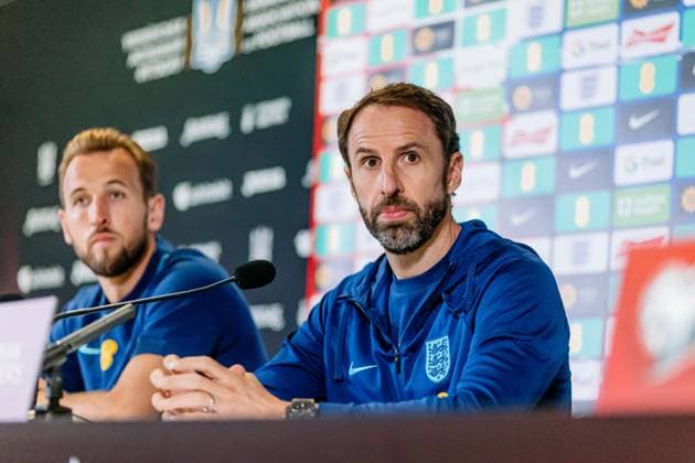 2023.09.08 Wroclaw Konferencja prasowa reprezentacji Anglii przed eliminacjami Mistrzostw Europy 2024 Konferencja prasowa reprezentacji Anglii N z trener coach Gareth Southgate Harry Kane Foto Mateusz Porzucek PressFocus 2023.09.08 Wroclaw press conference, PK, Pressekonferenz of England Football national team, Nationalteam Konferencja prasowa reprezentacji Anglii trener coach Gareth Southgate Harry Kane Credit: Mateusz Porzucek PressFocus NEWSPIX.PL --- Newspix.pl POLAND OUT!  20230908PF_MP080