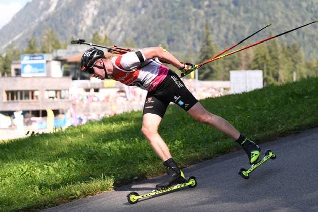 Bilder des Jahres 2023, Sport 09 September Bilder des Jahres 2023, Sport 09 September Sport Themen der Woche KW36 Biathlon, Sommerbiathlon - KÜHN Johannes (WSV Reit im Winkl ZOLL BSV-C) bei der Deutschen Meisterschaft Biathlon Ruhpolding Sprint 10 km der Herren am 09.09.2023, Deutschland, Oberbayern Ruhpolding Chiemgau Arena Oberbayern Deutschland