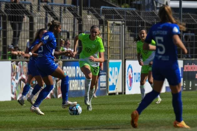 Fußball I Frauen I Saison 2023-2024 I DFB Pokal I 2. Runde I 1. FFC Turbine Potsdam - VfL Wolfsburg I 10.09.2023 Jule Brand (29, VfL Wolfsburg) Potsdam Karl-Liebknecht-Straße 90 Brandenburg Deutschland Copyright: xLobeca InesxHähnelx