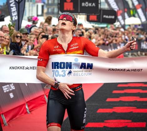 Bilder des Jahres 2023, Sport 09 September Sport Themen der Woche KW37 Sport Bilder des Tages Ironman 70.3 Knokke-Heist in Belgien 17.09.23: Lucy Buckingham (England) gewinnt den Ironman 70.3 Begien Knokke-Heist Flandern Belgien