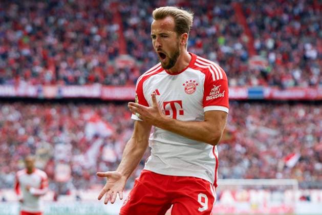 Bilder des Jahres 2023, Sport 09 September Sport Themen der Woche KW38 Sport Bilder des Tages Fußball 1. Bundesliga 8. Spieltag FC Bayern München - VfL Bochum am 23.09.2023 in der Allianz Arena in München Torjubel Jubel zum 2:0 durch Harry Kane ( München ) DFL regulations prohibit any use of photographs as image sequences and or quasi-video.